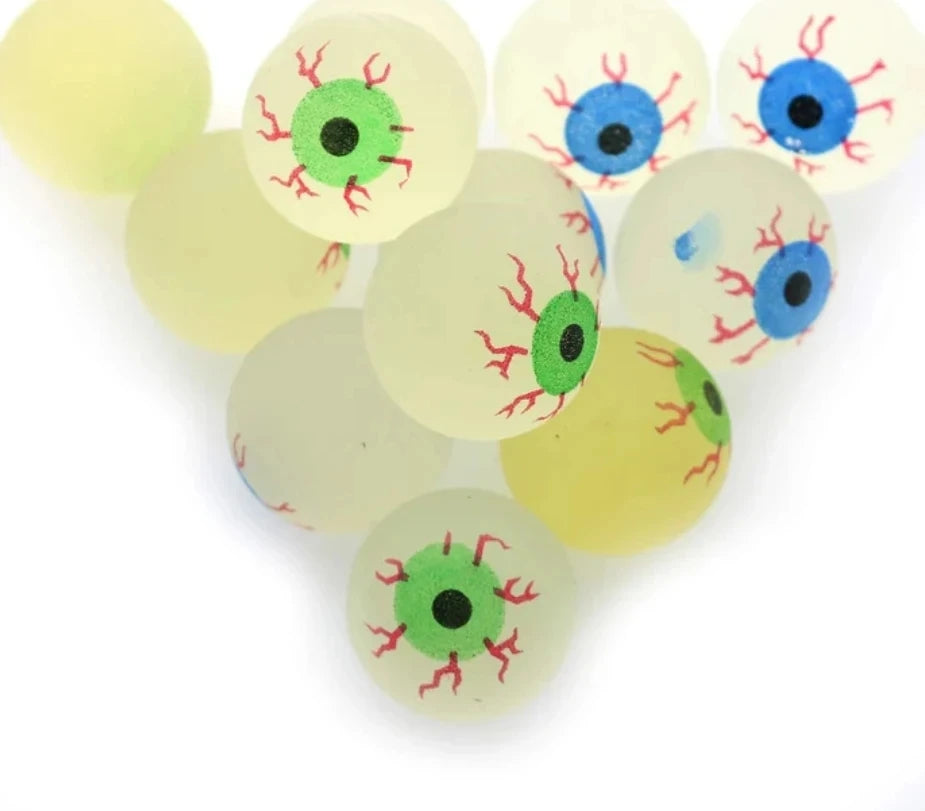 10/20Pcs Glow in The Dark Eyeball 32MM Bouncy Ball Halloween Supplies Toys Horror Luminous Scary Ball Kids Toys Gift
