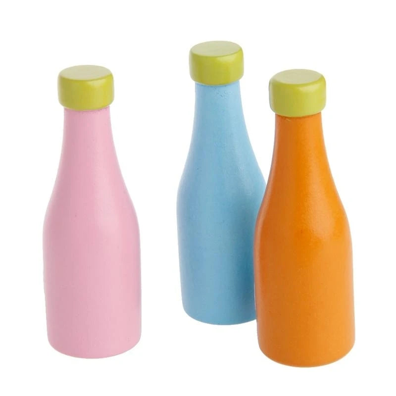 Q0KB 3pcs Kids Pretend Role for Play Kitchen Fruit Wooden Toy Cutting Set Child
