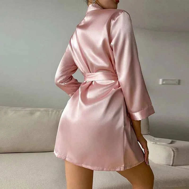Kimono Robe Bathrobe Robes Luxurious Soft Satin Bridesmaid Robe for Women Comfortable Spa Robe With Belt Women's Sleepwear