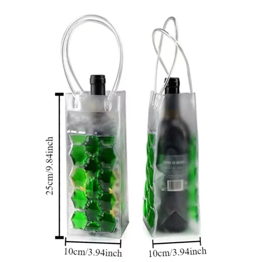 Portable Beer Iced Tote Bag Insulated Red Wine Handbag Outdoor Practical Portable PVC Gift Bag Wine Bottle Freezer Bag