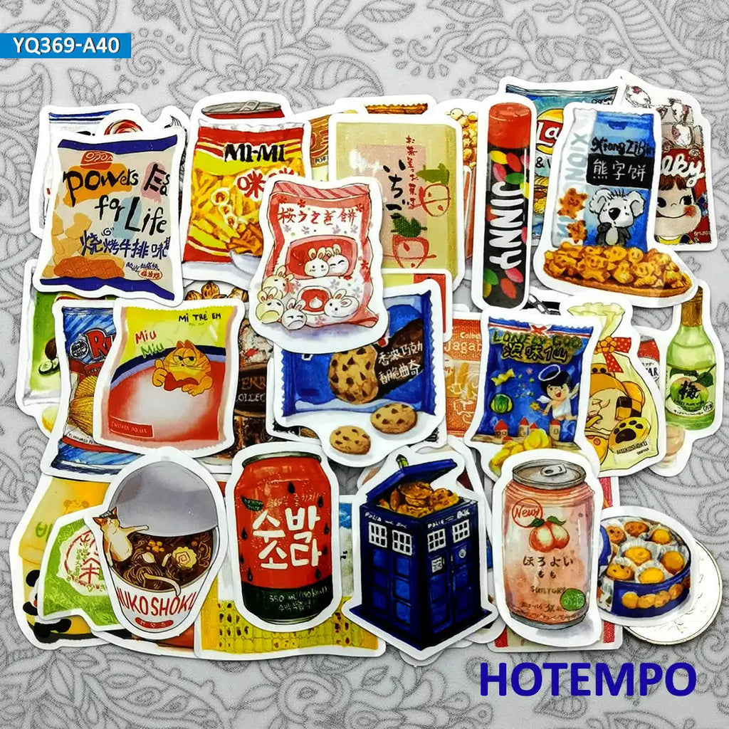 40PCS Girl Beauty Cosmetics Dress Up Cute Hand Drawing Mini Diary Scrapbook Stickers for Notebooks Suitcase Phone Laptop Sticker