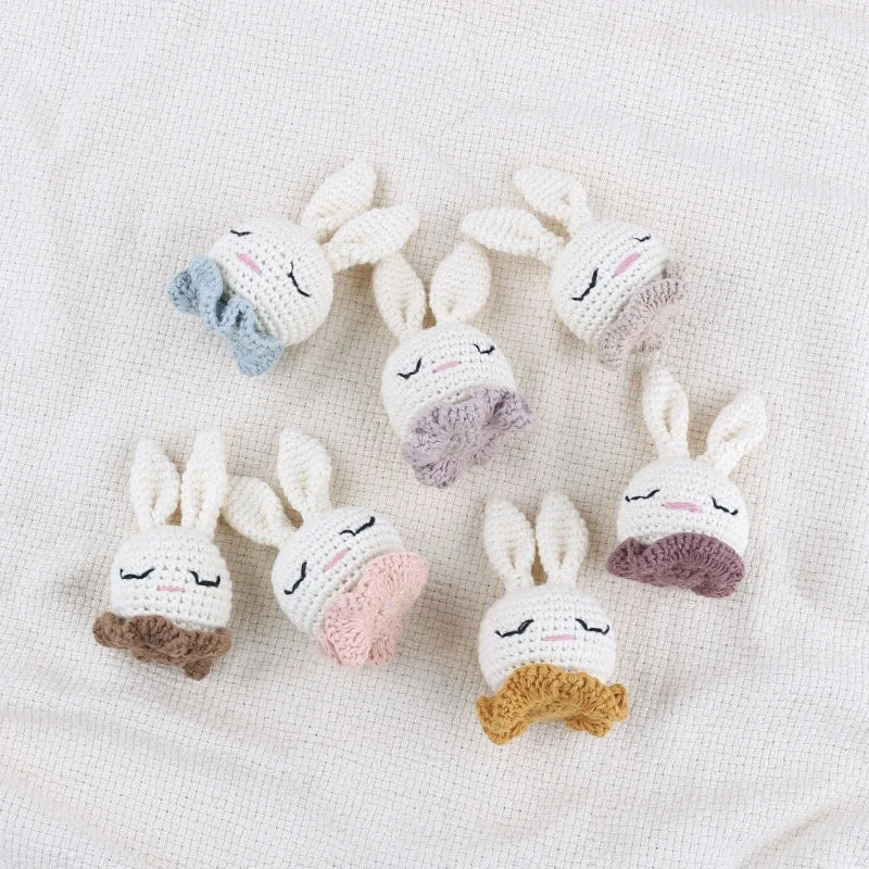 Crochet Animal Baby Pacifier Clip Accessories Handmade Knitted Bunny Teether Beads Newborn Nipple Clip Dummy Soother Holder Toy