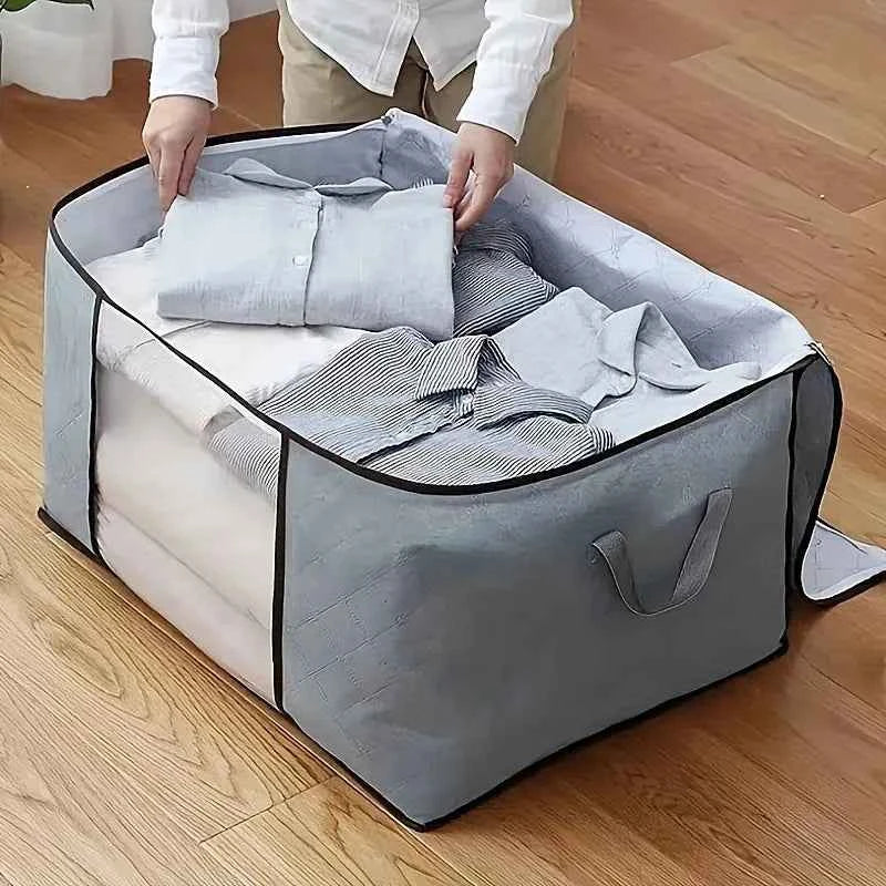 Extra Large Handle Storage Bag - Portable Clothing and Quilt Organizing Bag with Window, Durable Polyester Material, Suitable fo