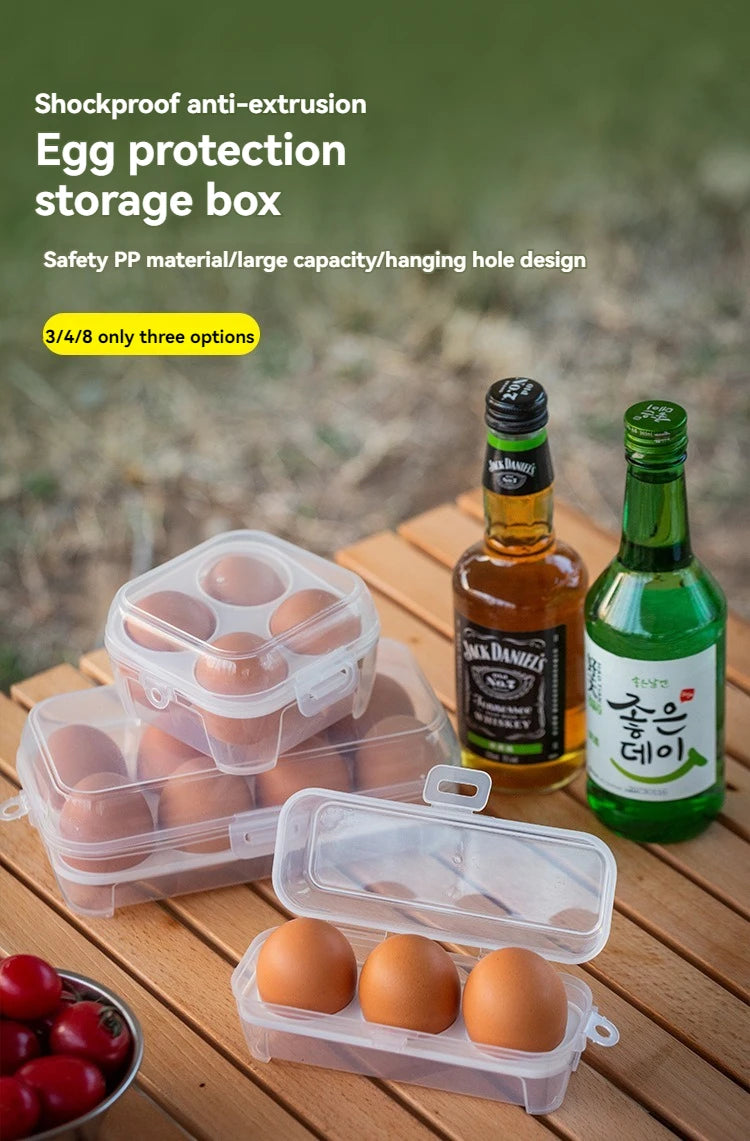 Outdoor Shockproof Egg Box Storage Box, Portable Camping Shatterproof Egg Tray, Home Plastic Protection Box, Travel Shatterproof
