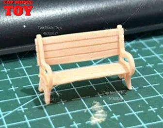 Painted Miniatures 1/64 1/43 1/87 Male Sitting on Bench Playing Guitar Scene Figure Dolls Unpainted Model For Cars Vehicles Toy