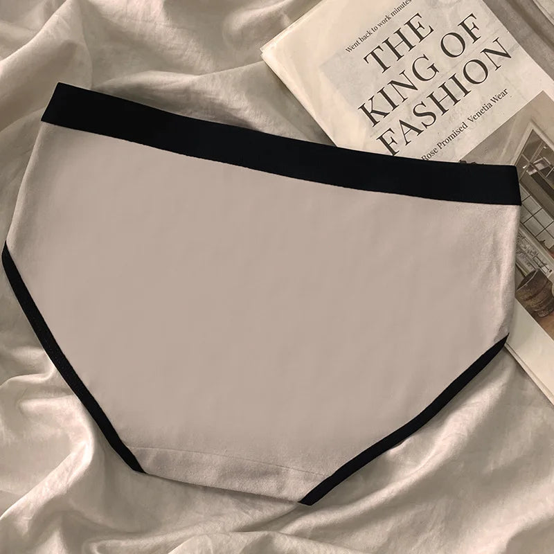3Pcs/set Cotton Soft Breathbale Lingerie Black White Gray Daily Wear Underwear Women Panties Ladies and Girls Briefs M-XL