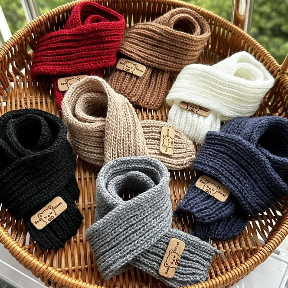 Fashion Doll Christmas Scarf Knitted Multi-colors Little Bear Scarves Casual Wear DIY Kids Gift Toys for 20cm Cotton Dolls