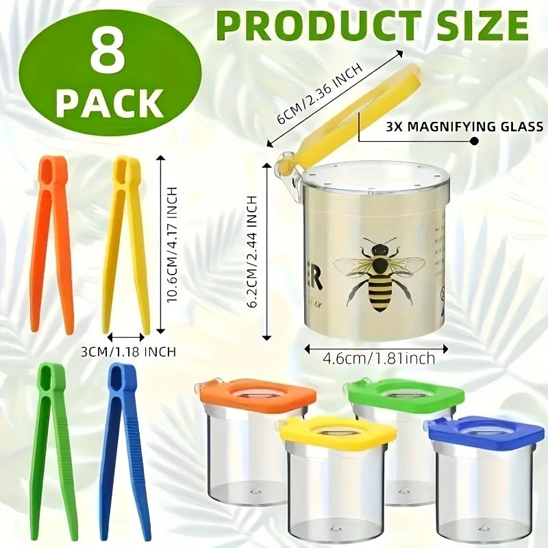 Kids 8-in-1 Insect Collecting Kit, Comes with Tools & Observation Box for outdoor nature exploration