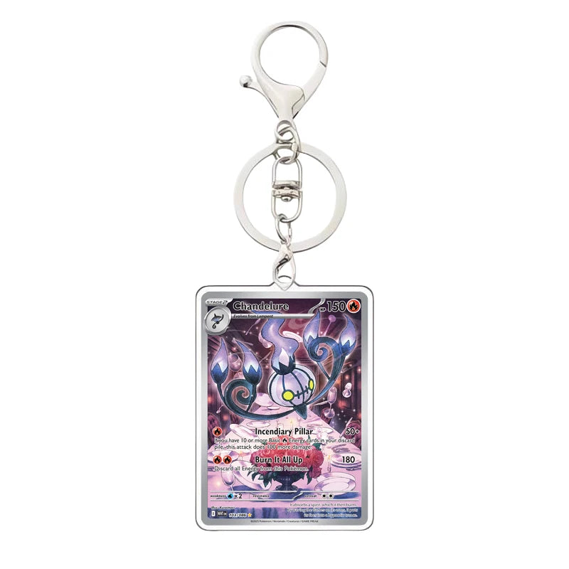 Pokemon PTCG Acrylic Keychain English Version Sv11B W Sar Bwr Reshiram Zekrom Victini N Acrylic Card Keychain Pendant 3.4X5.2Cm