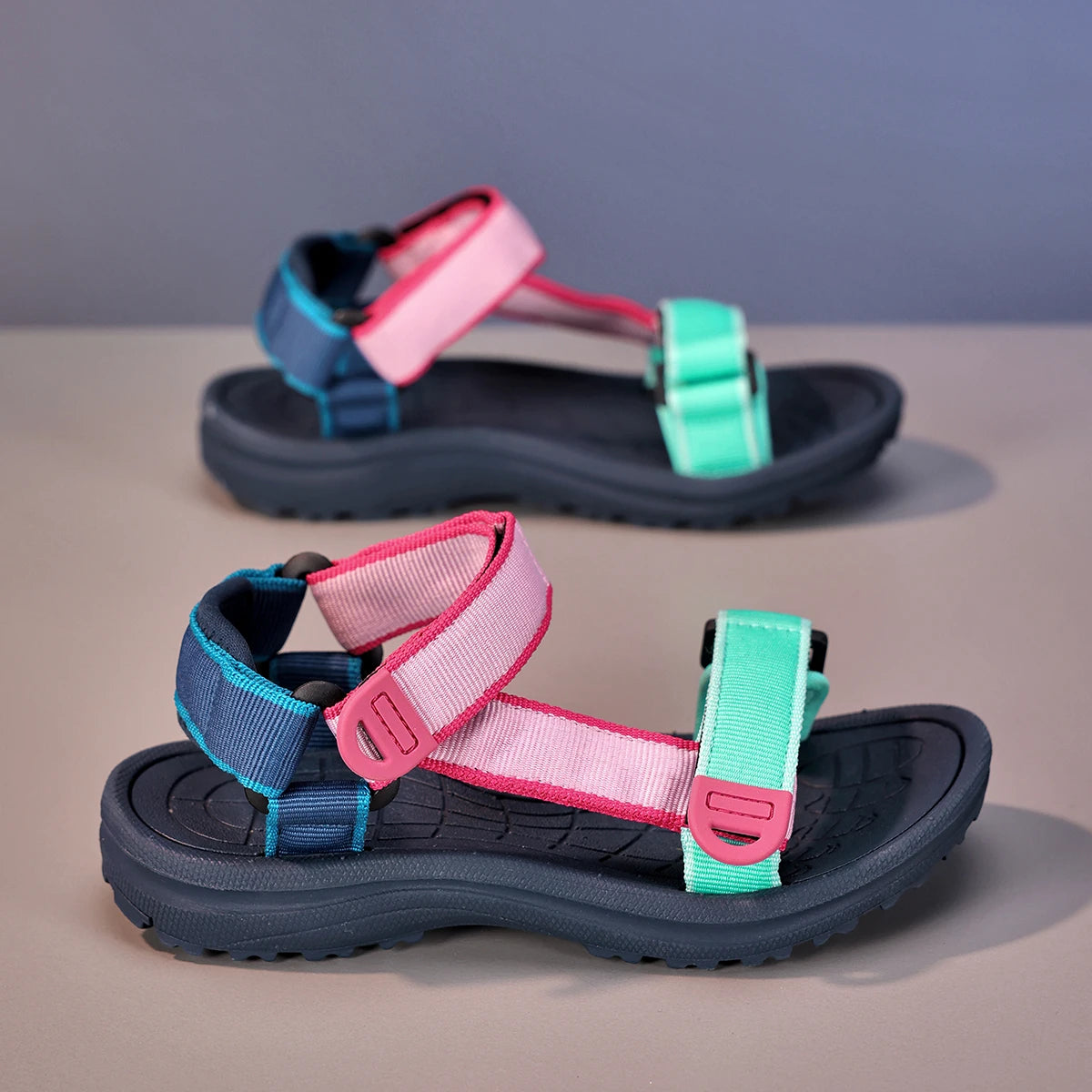 Summer Children Sandals Girls Boys Breathable Sports Running Non-Slip Soft Green Outdoor Beach Kids Casual Waking Sandals Shoes