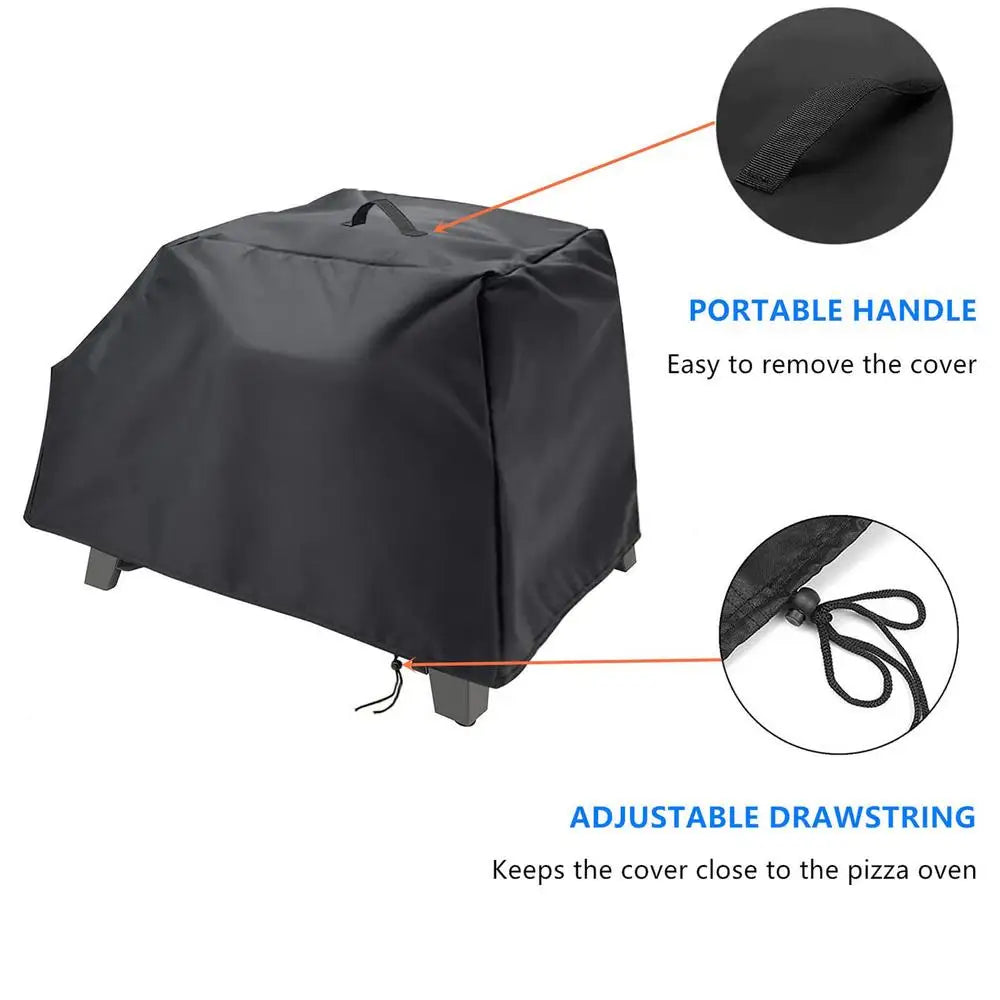 Waterproof Pizza Oven Cover Dustproof Outdoor Protective Pizza Oven Cover Black Windproof Camping Accessories For BBQ Camping RV