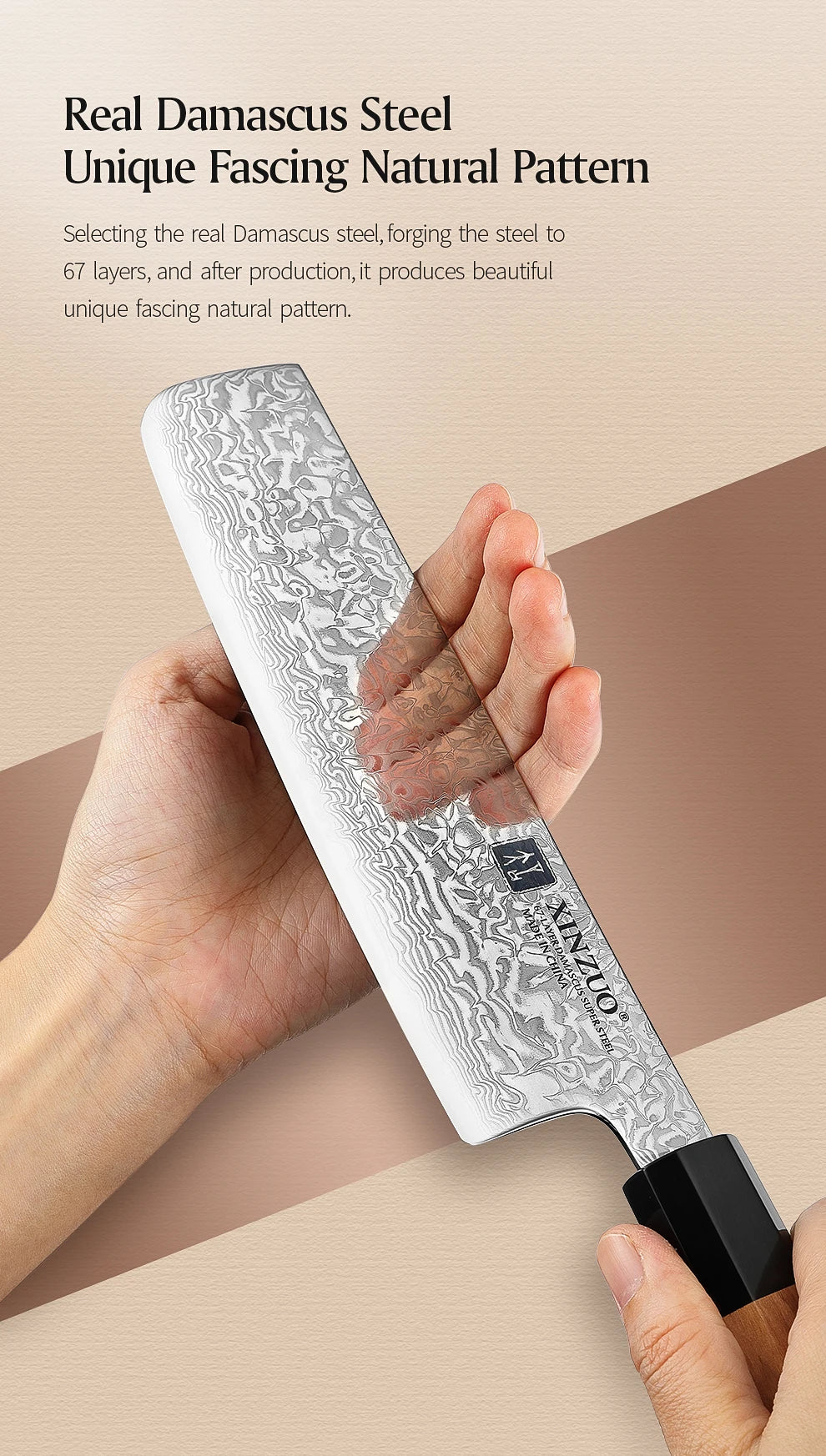 XINZUO 7'' Nakiri Knife Damascus Knife Genuine Vegetable Chopper High Quality Olive Handle Kitchen Novel Kitchen Accessories
