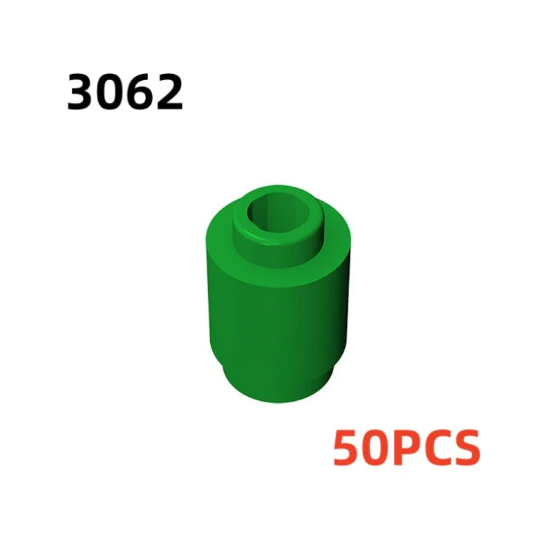 50PCS 3062b 30068 35390 3062 Accessories 1x1 Cylindrical Brick DIY Buildings Blocks Educational Toys City Toy