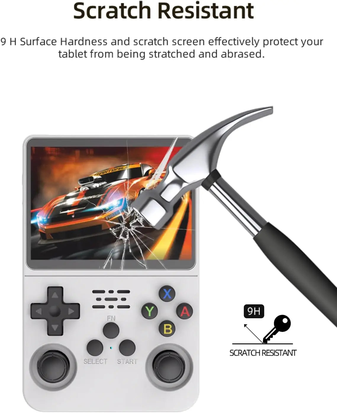 3 IN 1 Carrying Storage Case with Tempered Glass Screen Protectors for R36S Game Console Protectors Kit Anti-Scratch Bag & Films