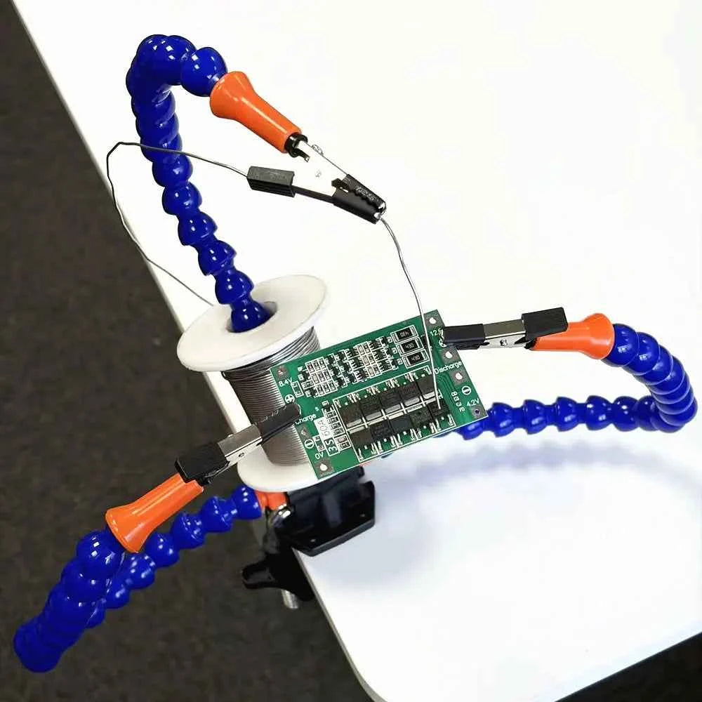 Helping Hands Soldering, Third Hand PCB Circuit Board Holder Flexible Arms with Desk Clamp Base for Electronic Boards Repair