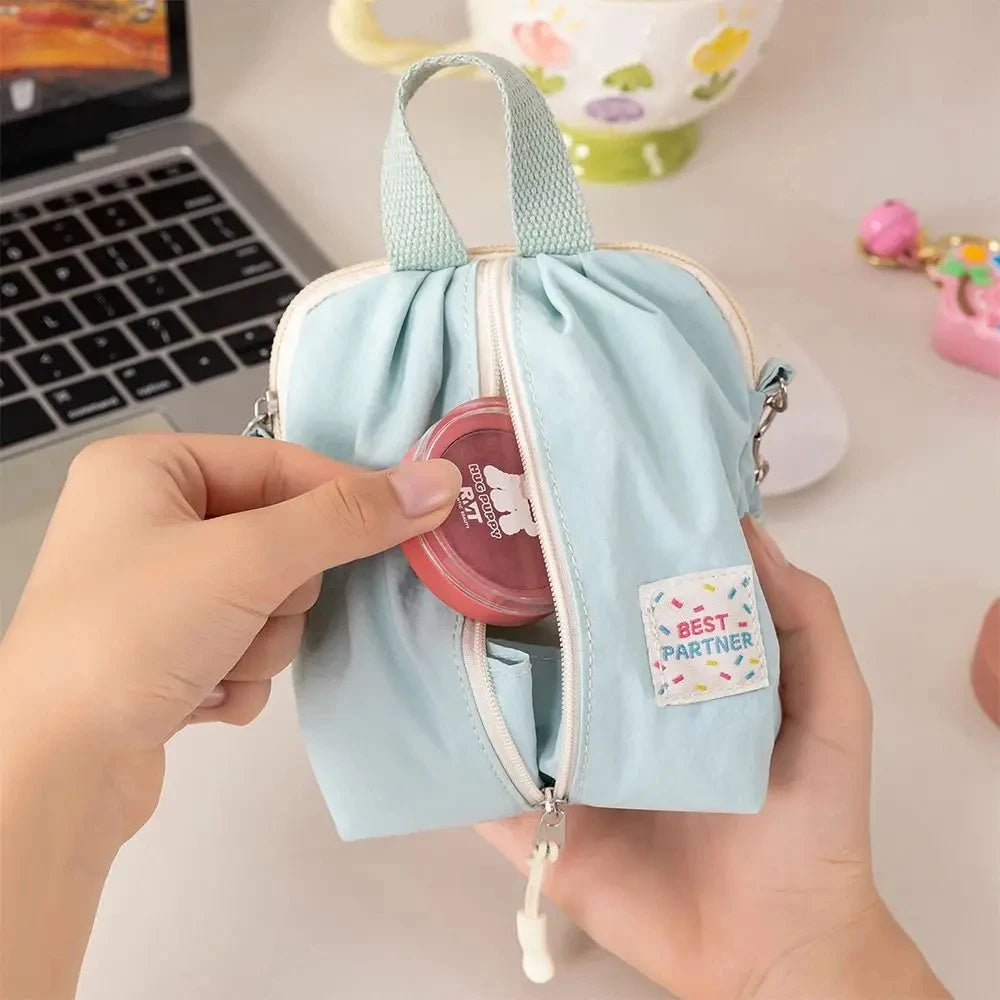 Portable Small Sanitary Napkin Storage Bag Macaron Travel Toiletry Cosmetic Case Makeup Organizer Versatile