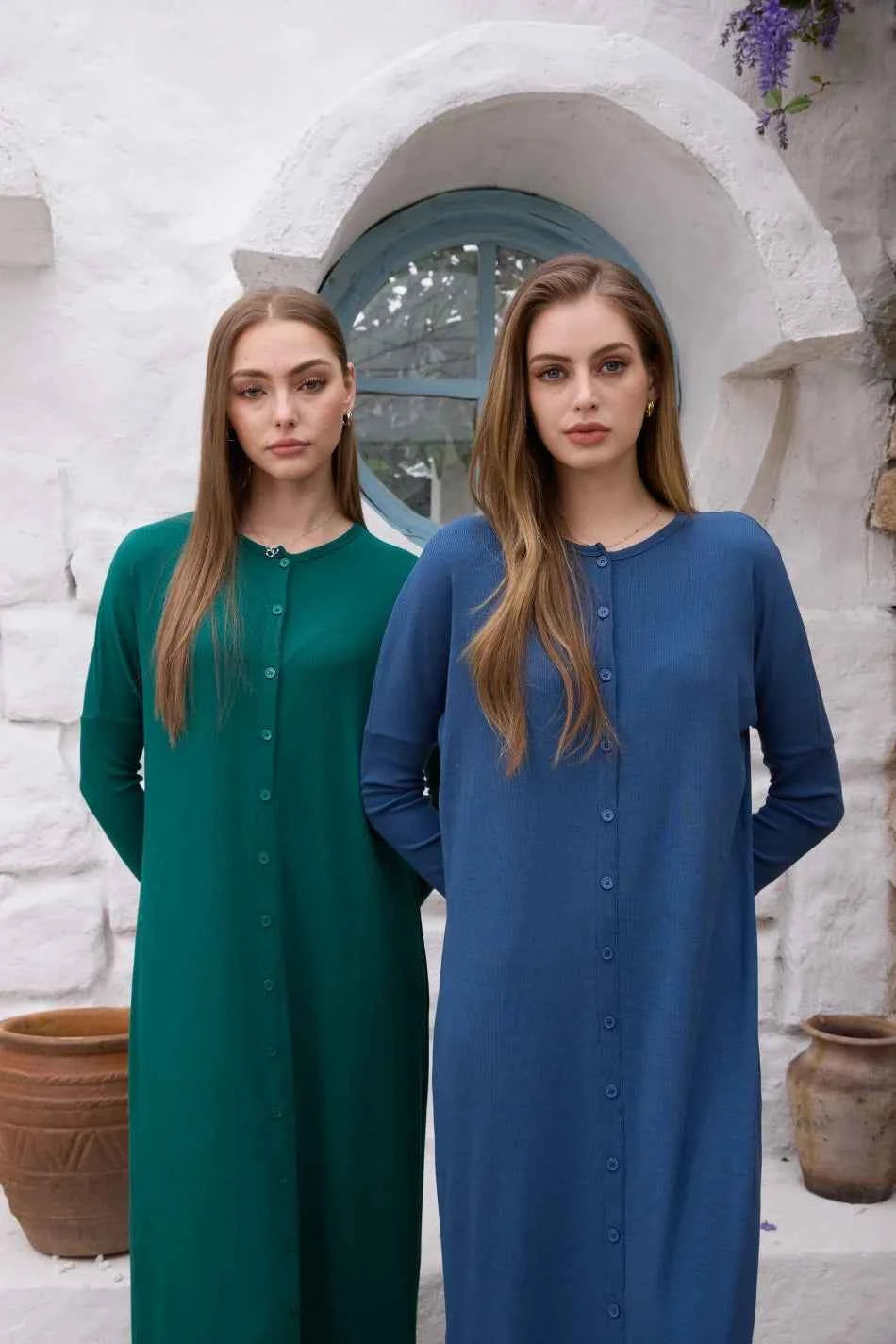 AS SS26 summer loose style button dress comfortable ribbing fabric dress o-neck lady clothes