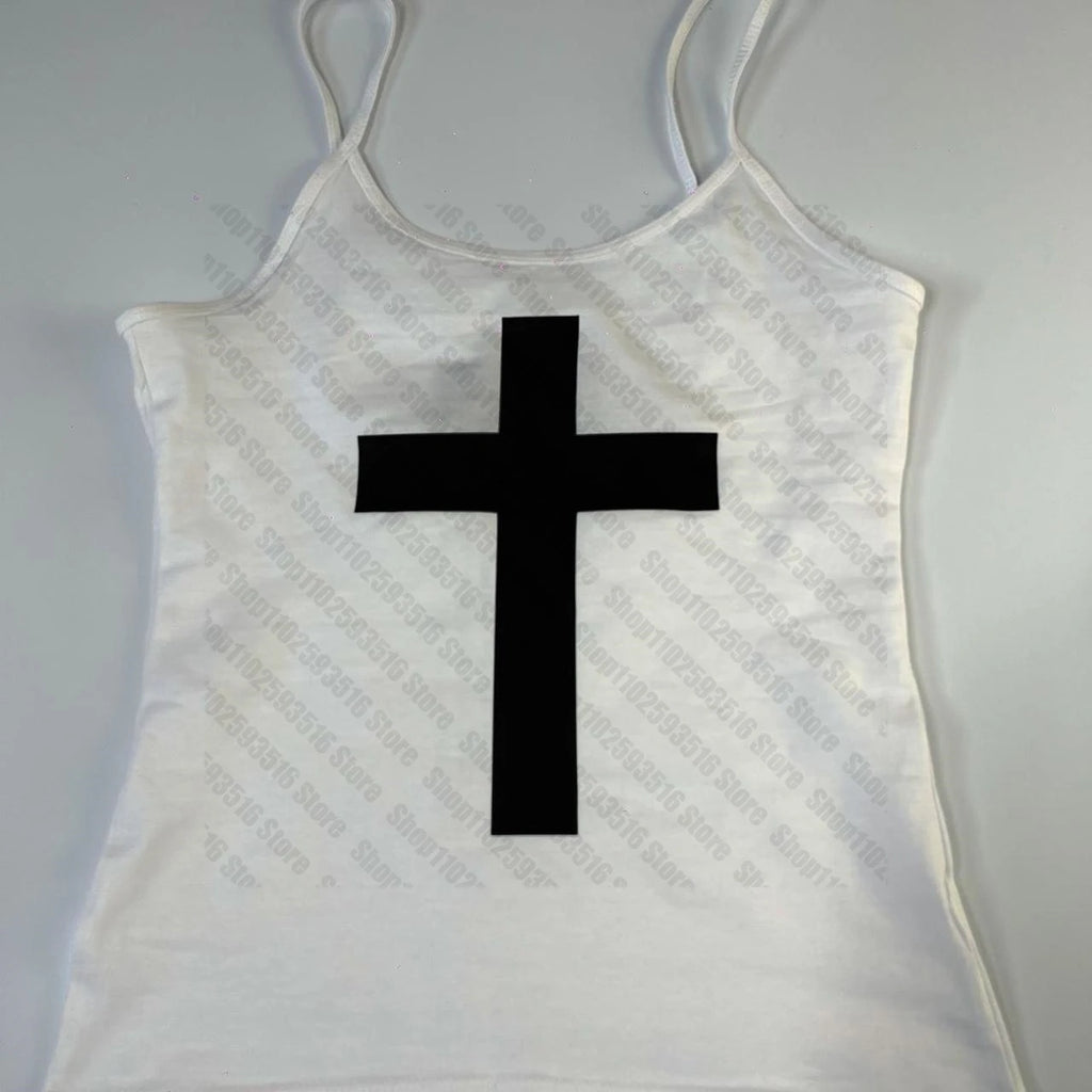 Woman Clothing Crop Tops for Women Tanks & Camis Sexy Top Y2k Summer 2000s Tops With Suspenders Women's Cropped Emo Goth Clothes