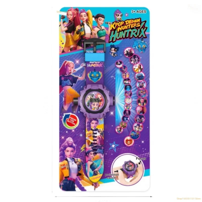 Kids Projection Watch 24 Images Cartoon Digital Electronic Wristwatch Multifunctional Toy Watch for Fans Birthday Party Favors