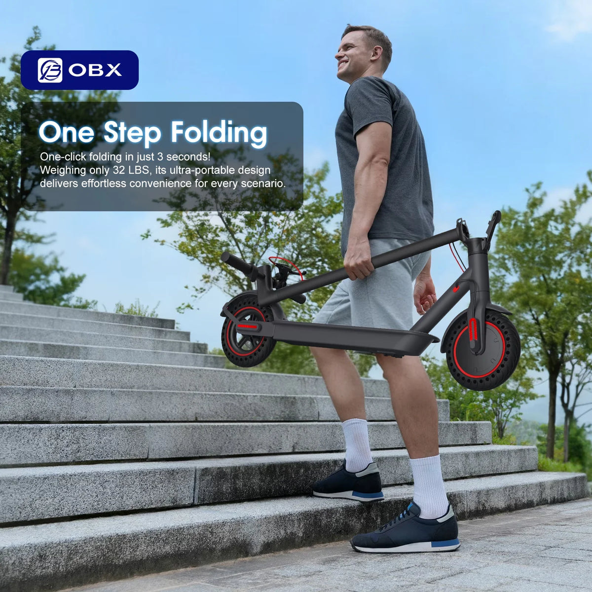 350W Foldable Electric Scooter for Adults with App Control