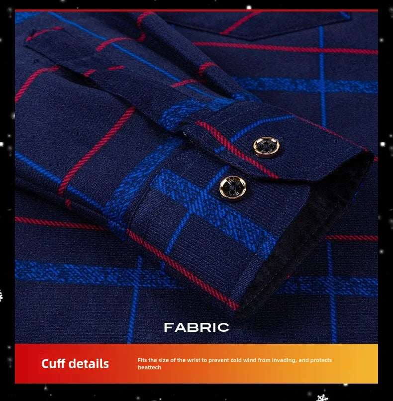 Men's long-sleeved shirt with fleece thickened warm autumn and winter plus size 8XL9XL slim casual plaid everything comfortable