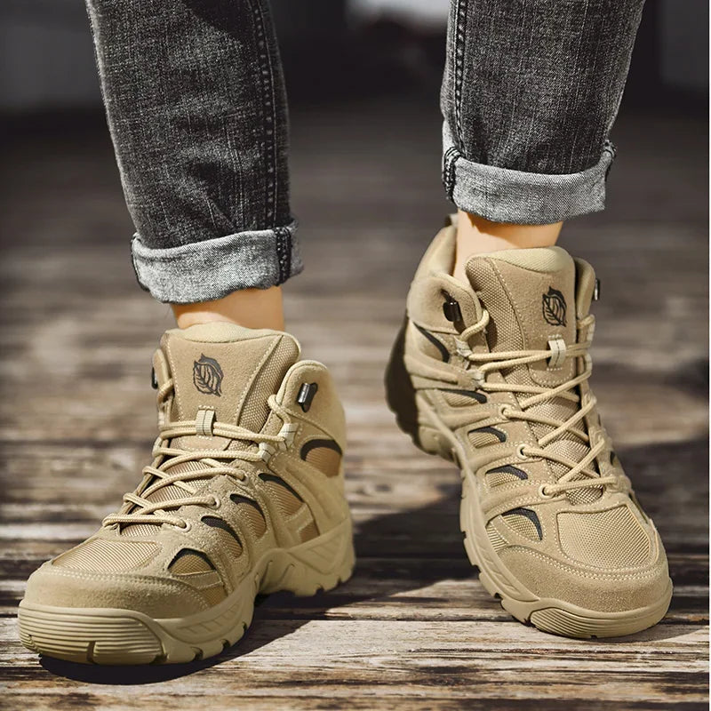 New Men's Boots Fashion Outdoor Boots Breathable Hiking Boots Autumn Shoes Sneakers lightweight Non-slip Men Desert Ankle Boots