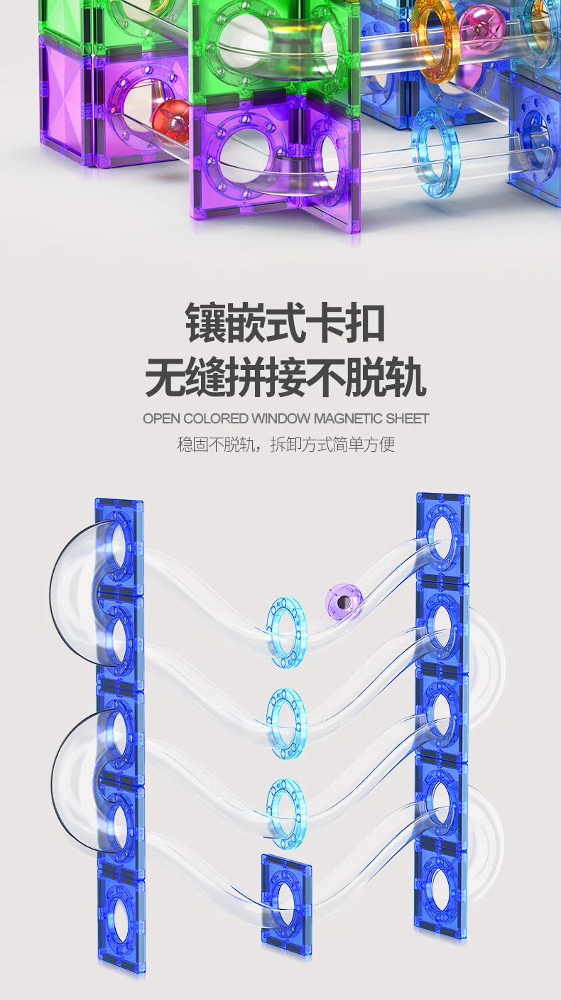 Magnetic Sheet Building Blocks Set Diamond Surface Color Window Educational Assembly Bricks Kid Concentration Training Toy Gift