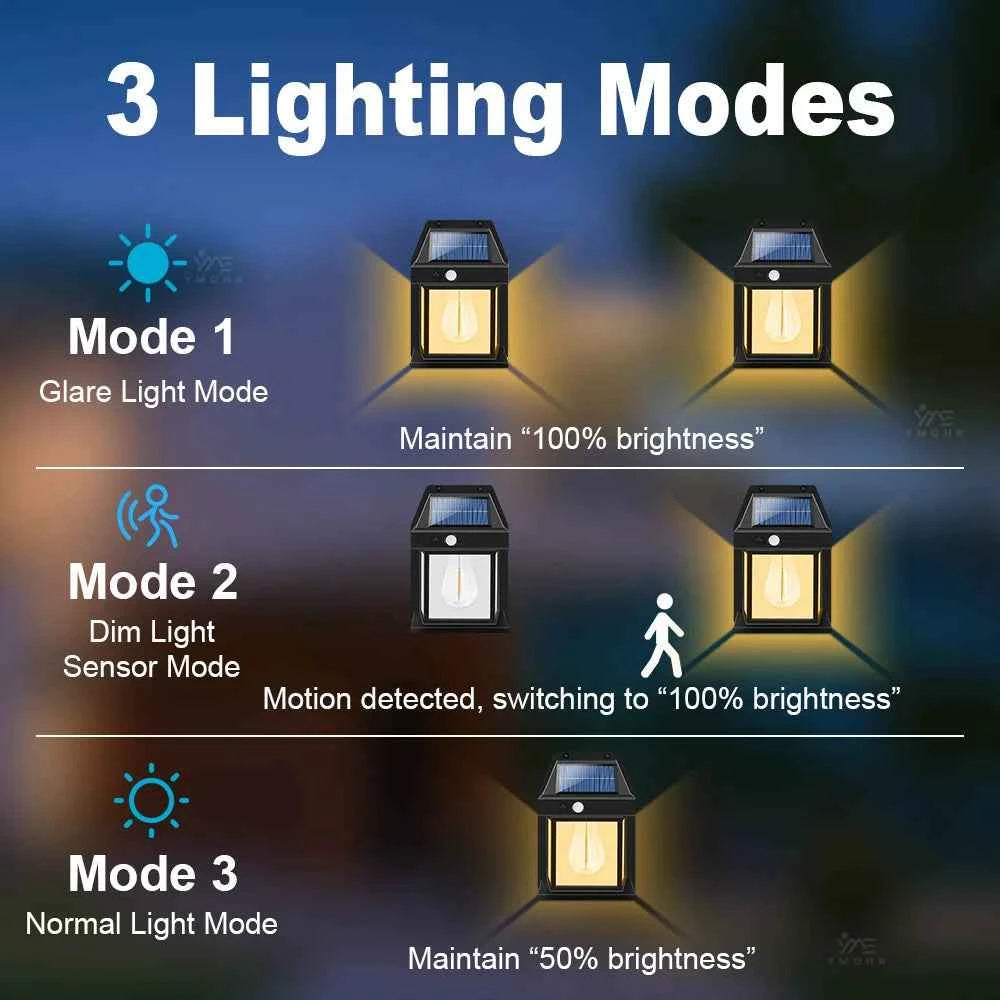 4pcs Vintage Solar Lights Outdoor Waterproof LED Motion Sensor Light Ambient Garden Accessories Wall Patio Garage Solar Light
