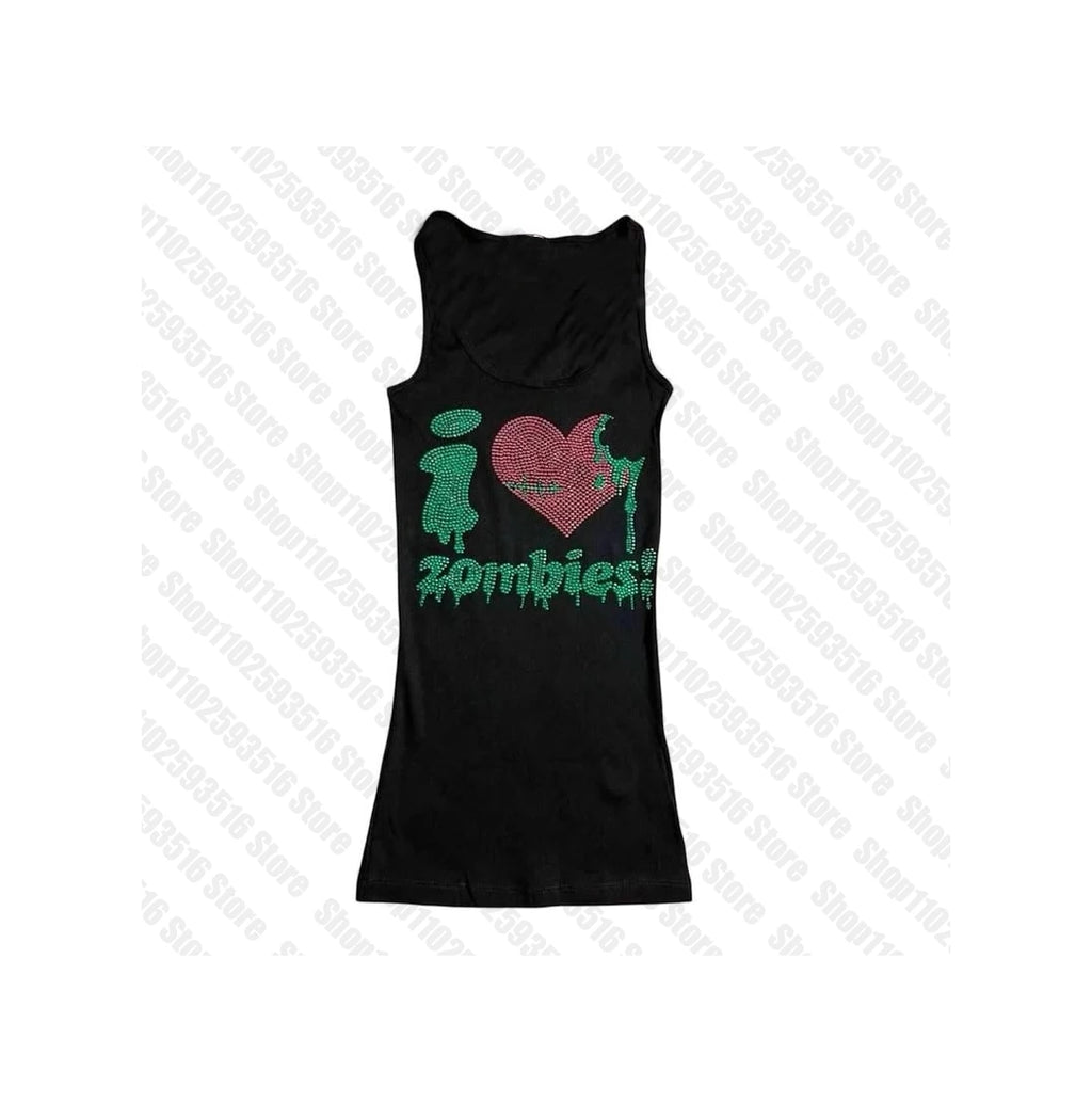 rhinestone Vintage Clothing Shoujo Girl Aesthetic Tops Women Trashy Y2k 2000s Sexy Top Gothic Clothes Women Crop Top Emo Summer