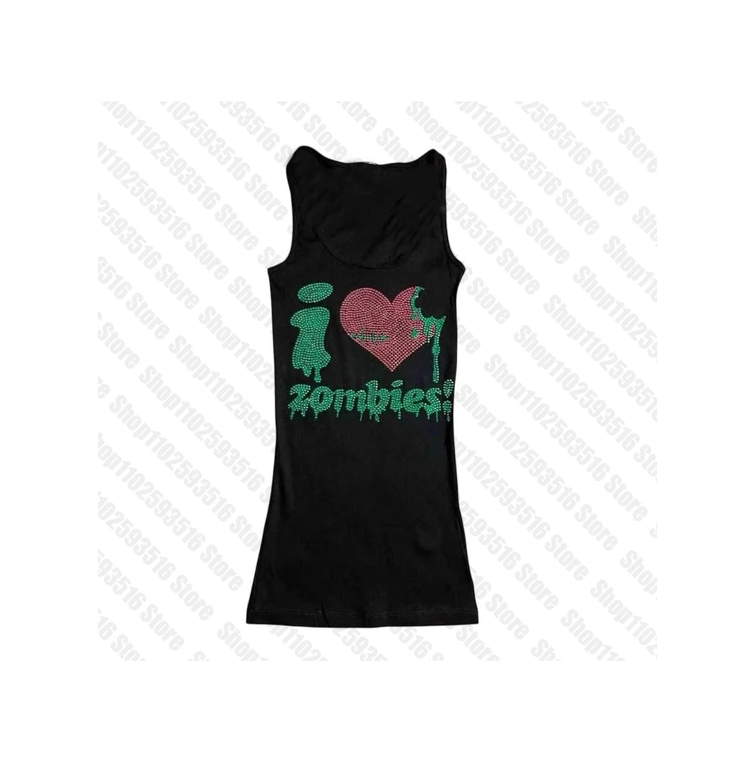 rhinestone Vintage Clothing Shoujo Girl Aesthetic Tops Women Trashy Y2k 2000s Sexy Top Gothic Clothes Women Crop Top Emo Summer