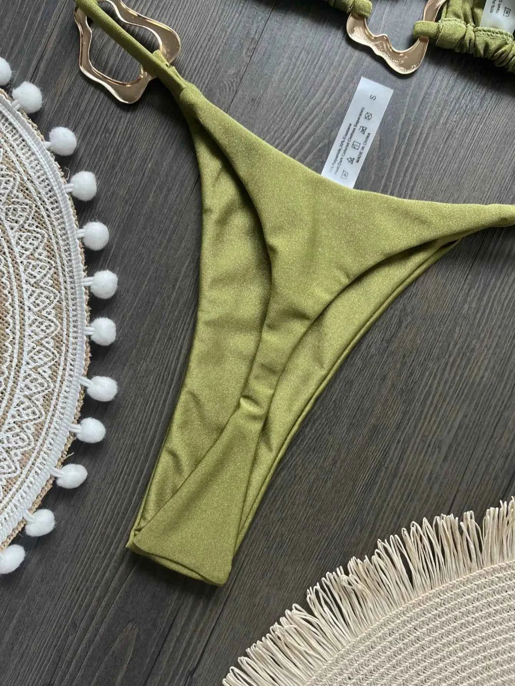 New Sexy Bikini Solid Color Lace-up Split Two-piece Swimsuit for Women
