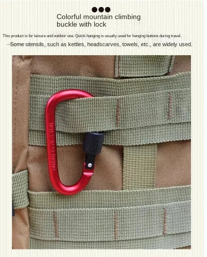 1pcs D Shape Hook Escape Supplies Carabiner Fast Hanging Nut Buckle Rock Outdoor Survival Gear Camp Mountaineering Ring Hook