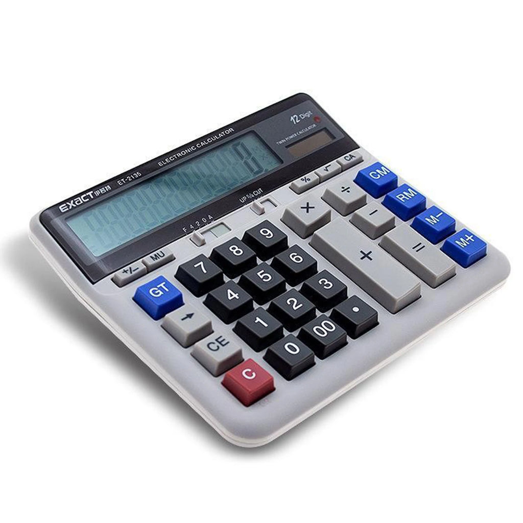 Large Computer Electronic Calculator Counter Solar & Battery Power 12 Digit Display Multi-functional Big Button  for Office