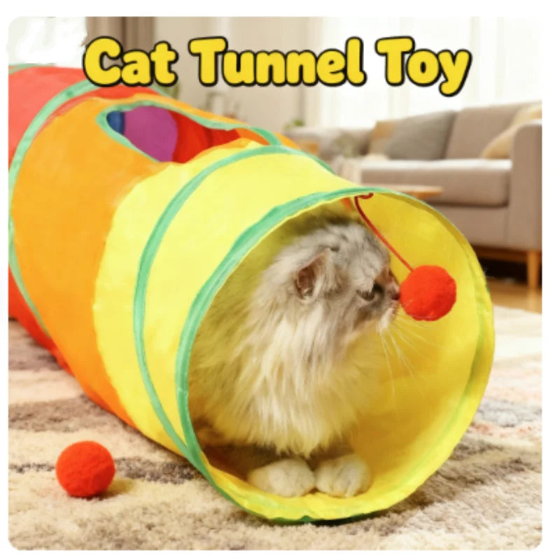 Hot Foldable Cat Tunnel Tube Interactive Fun Kitty Training Toy Boredom Buster for Puppy Kitten Pet Supplies Cat Accessory