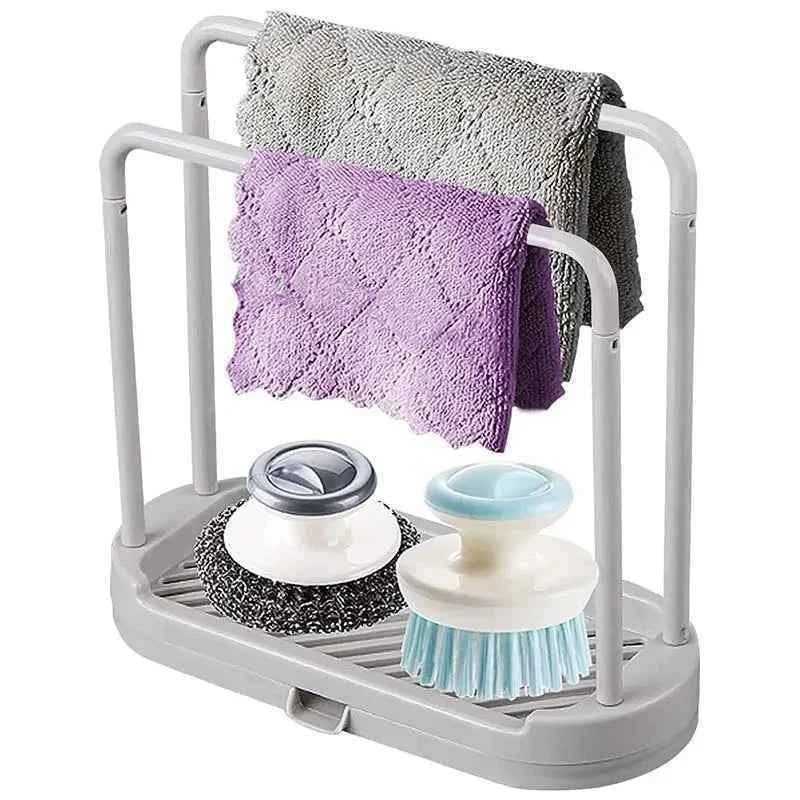 Kitchen Rag Drain Stand Kitchen Accessories Sink Drainage Shelf Sink Drain Storage Basket for Sponge Rag Wire Ball