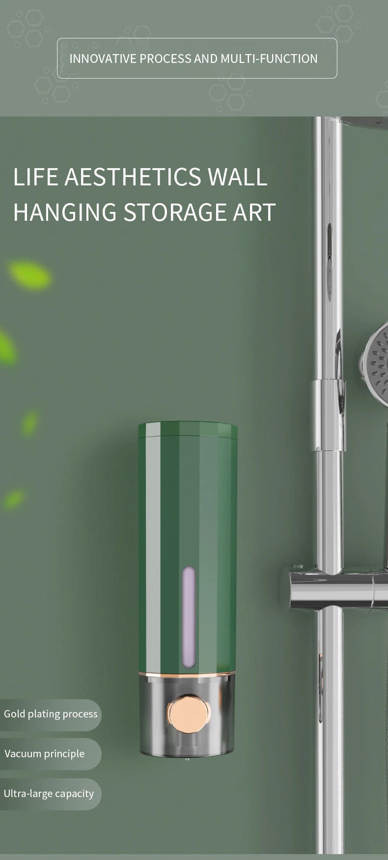 Manual Soap Dispenser Wall Mounted Bathroom Soap Dispenser Washing Hand Sanitizer Family Hotel Shower Gel Bathroom Tool