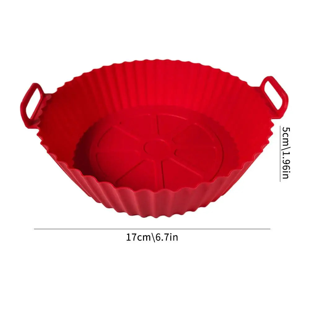 Air Fryer Silicone Liners Air Fryer Silicone Pot Reusable Silicone Air Fryer Liners Food Safe Non Stick Air-Fryer Accessories