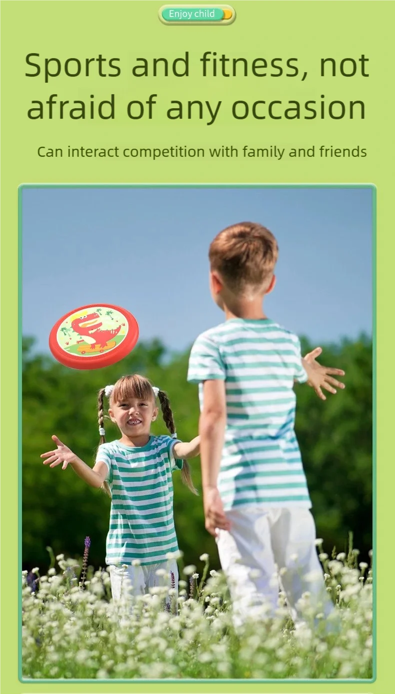 Kids Soft Rubber Frisbee Cartoon Flying Disc Safe Outdoor Sport Toy Parent-Child Game for Boys Girls Beach Backyard Family Play