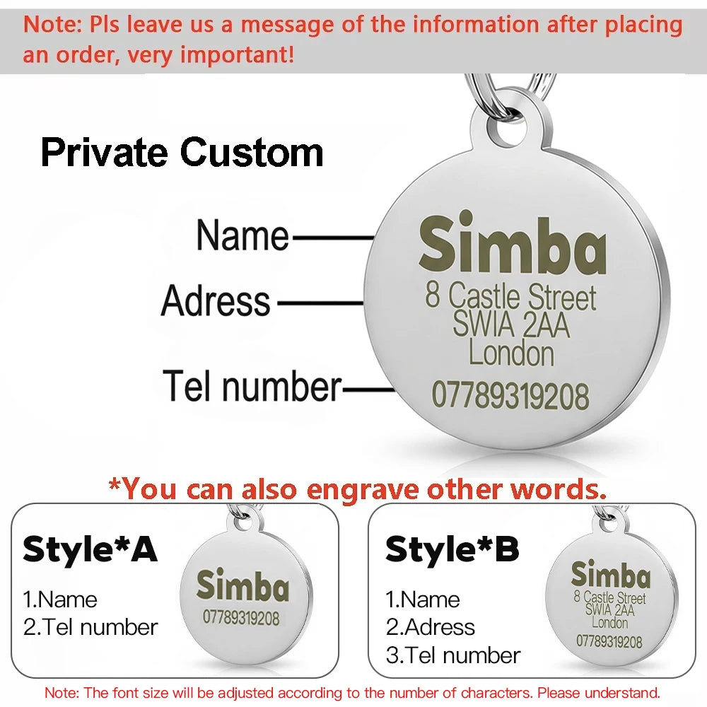 Engraved Pet ID Tags – Personalized Dog and Cat Name Plate