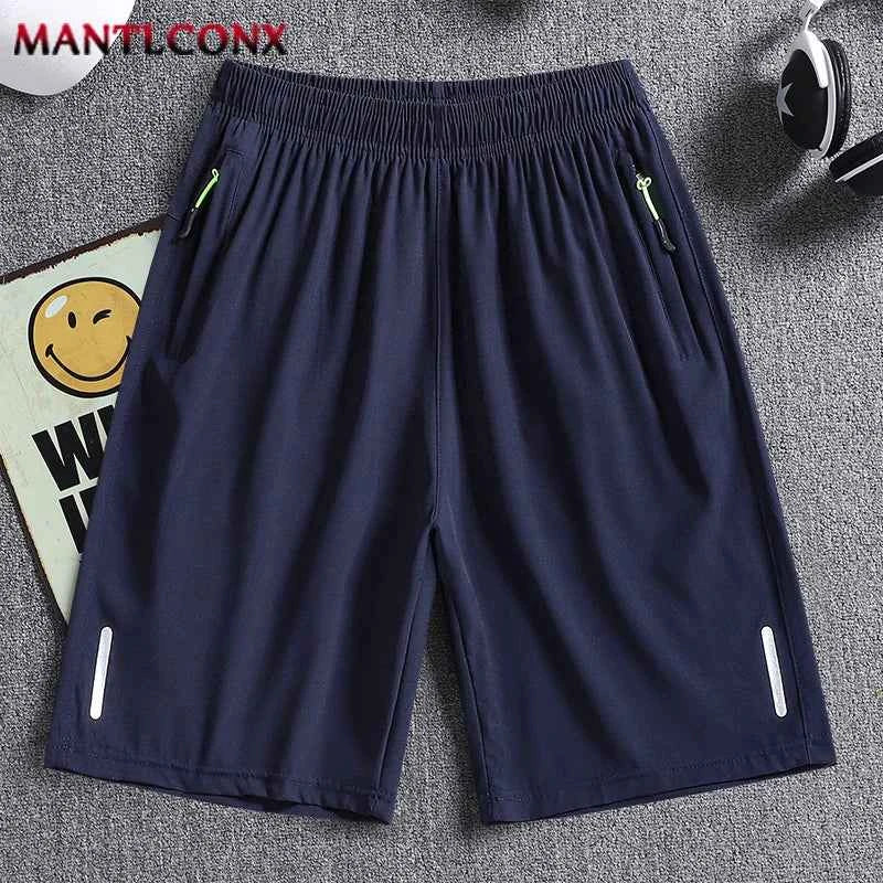 Summer Men's Shorts Cool Sportswear Running Sport Shorts Casual Bottoms Gym Fitness Training Jogging Short Pants Men Black Gray