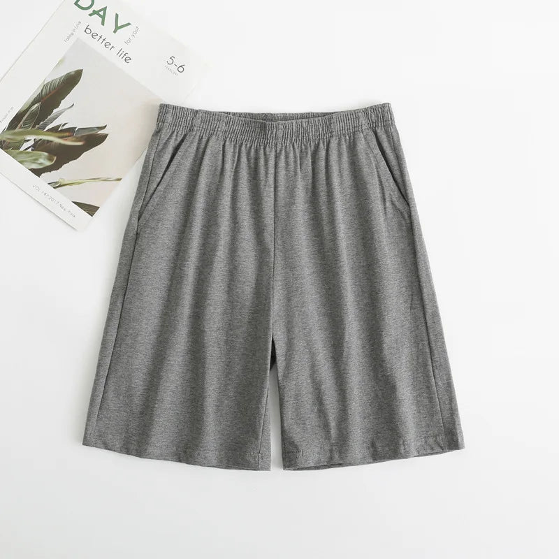 Men's Cotton Sleep Bottoms Plus Size 5XL Shorts Sleepwear Boxer Casual Lounge Wear Sleeping Short Pants Homewear Nightwear Homme