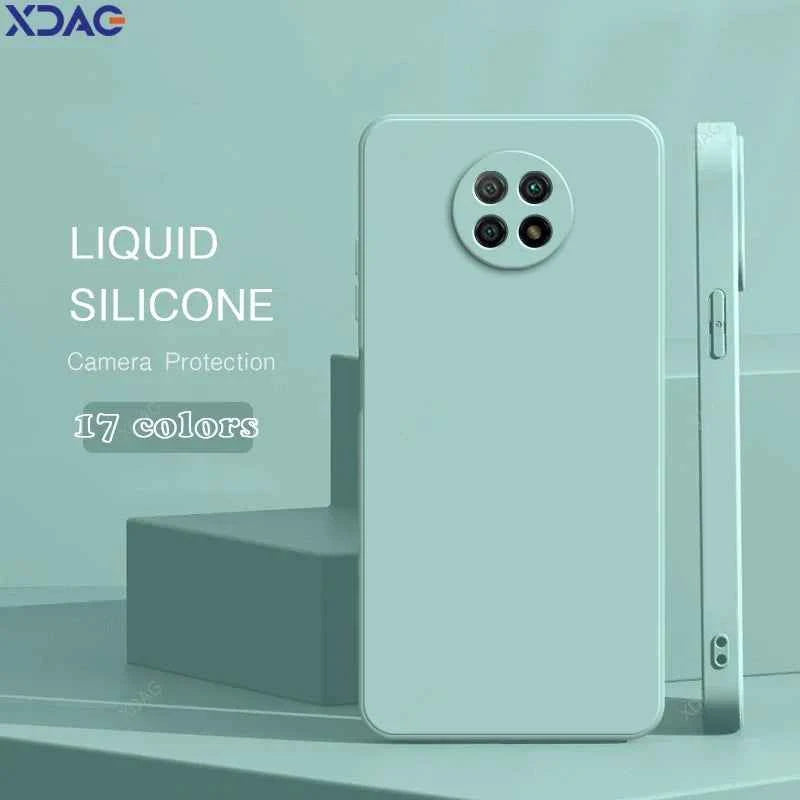 Original Basic Phone Case Cover for Xiaomi Redmi Note9 Note 9T 9 Pro 9Pro Max 9S 5G Square Silicone Soft Back Fundas Accessories