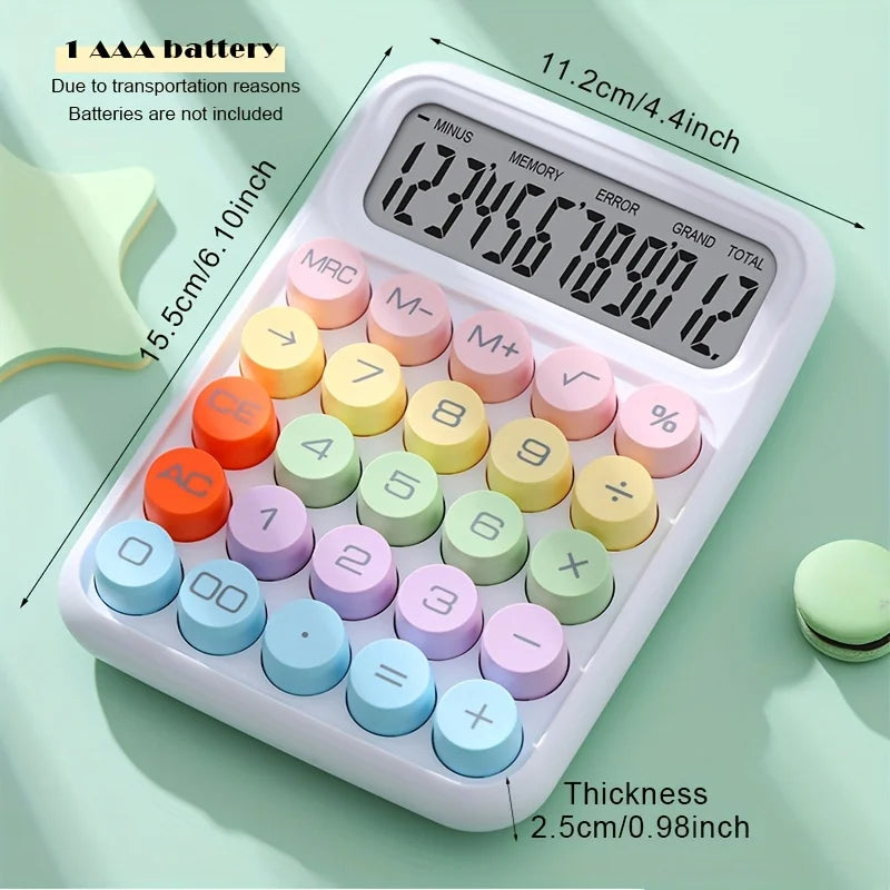 12-Digit Desktop Calculator With Large LCD And Big Keys