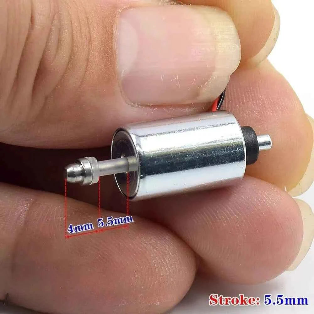 DC 7.4V 9V 12V Mini Round 10MM Cylinder Suction Push-Pull Type Linear Solenoid Electromagnet Stroke 5.5mm DIY Fingerprint Lock