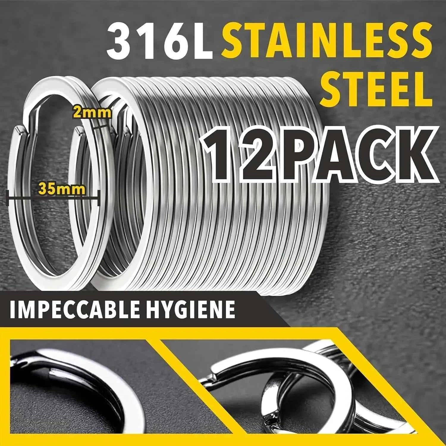 10-30pcs Stainless Steel Key Rings Polished Silver Round Flat Wire Split Key Ring for Jewellery Making Car Keyring DIY 25-35mm