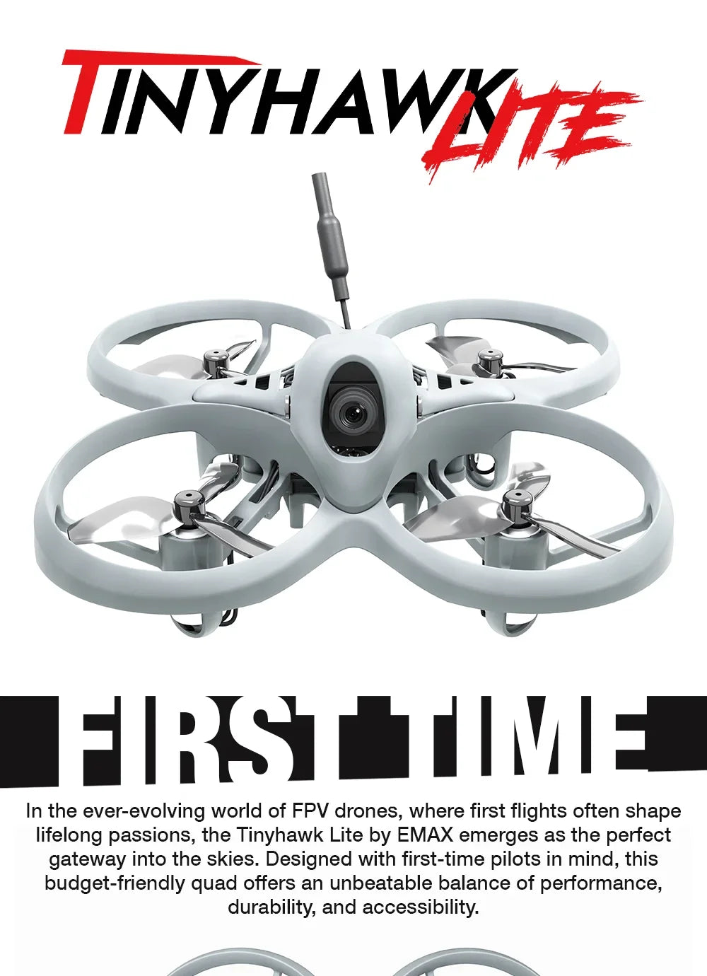 Emax USA Official Tinyhawk Lite BNF RTF FPV Racing Drone 75mm 0806 Motor Nano 3 Camera 25mW/100mW/400mW RC Quadcopter 2.4G ELRS