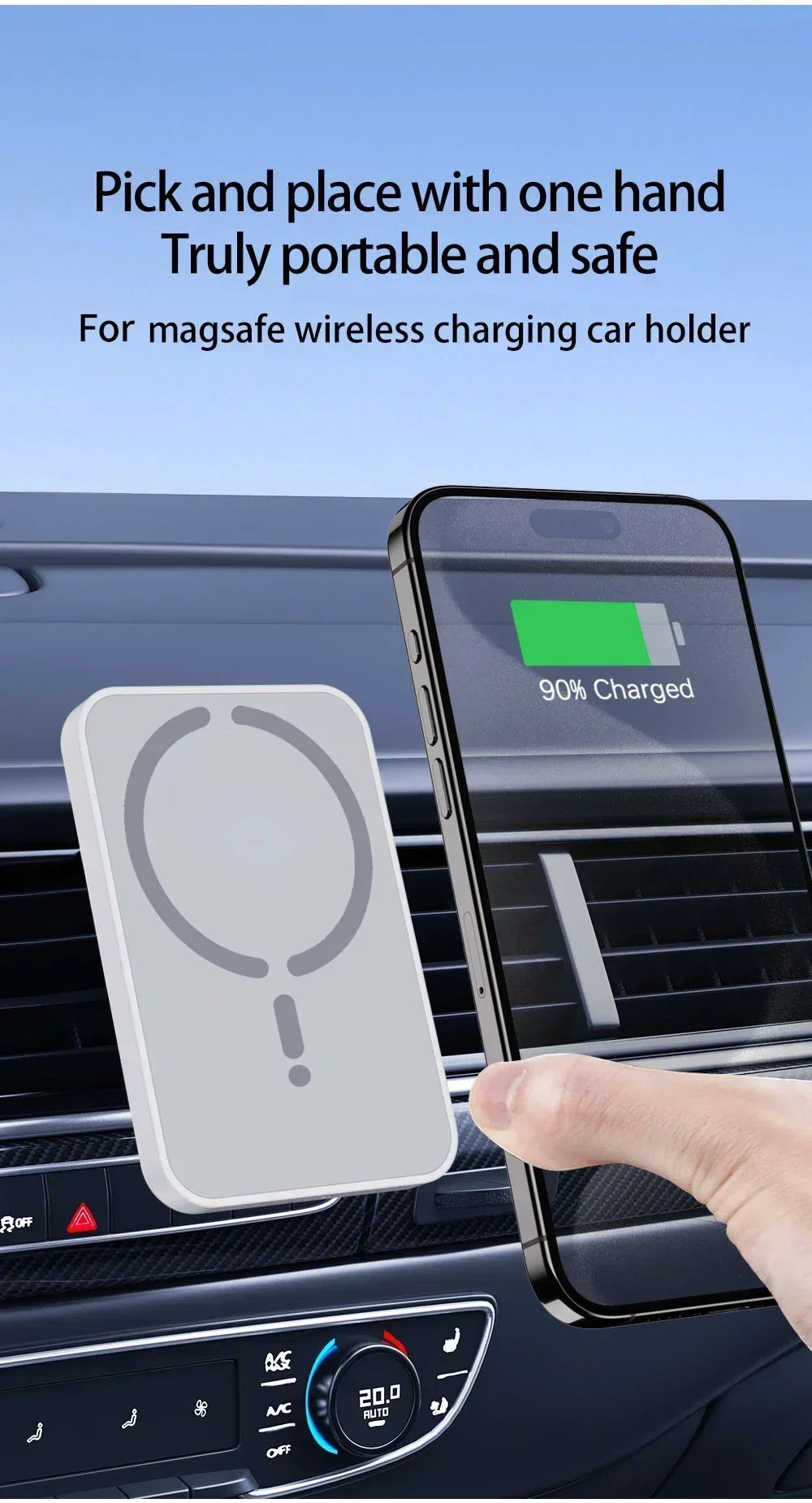 Magnetic Car Wireless Charger Air Vent GPS Phone Holder Stand For Magsafe iPhone 17 16 15 14 13 12 Pro Max Cell Fast Charging