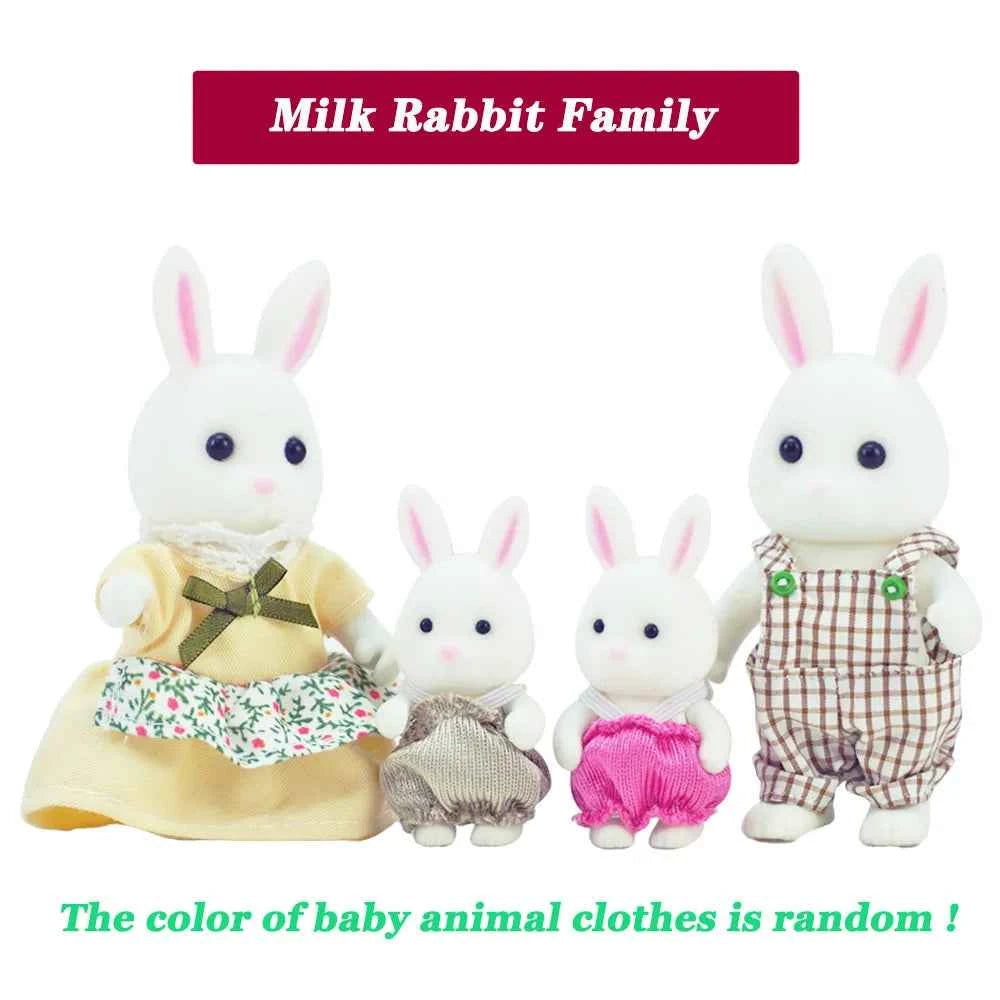 Easter Bunny 1:12 Simulation Forest Family Reindeer Panda Animal Dollhouse Figures Miniature Furniture Kitchen Accessories Gift