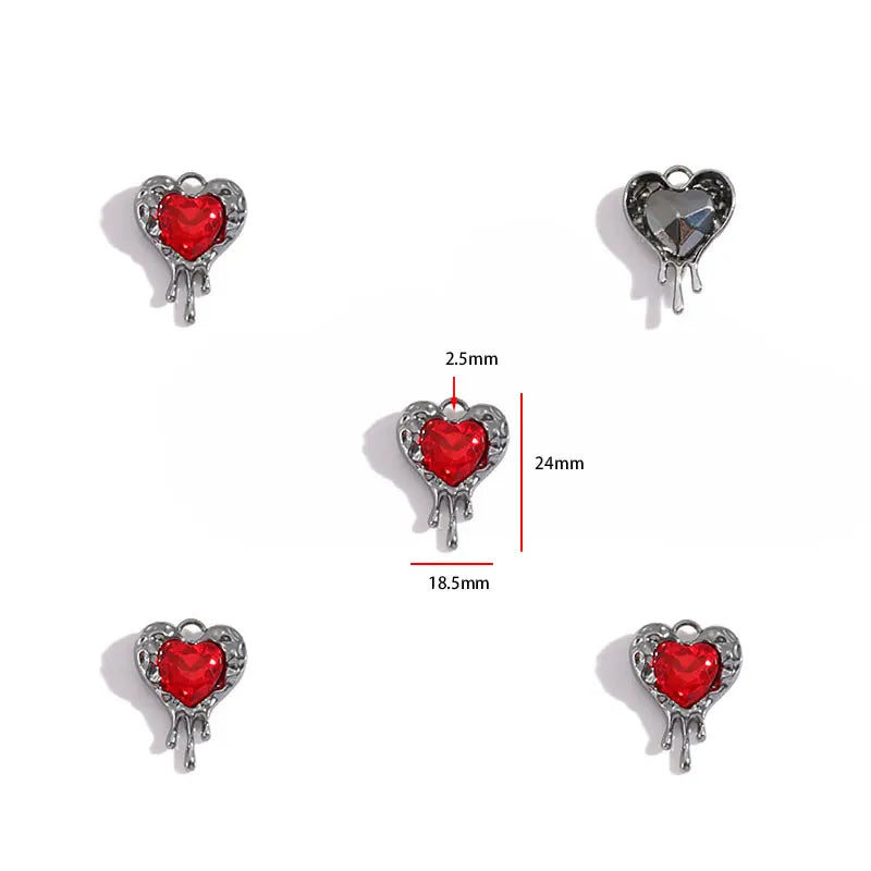 2pcs 25 styles Dark Gothic Retro Black flower moon Heart snake charm for Personalized Necklace Earrings Pendant DIY Accessories
