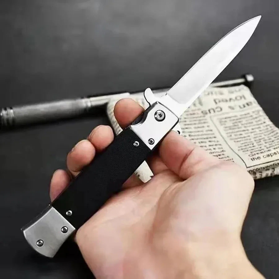 Portable sharp folding knife for outdoor use, stainless steel high-hardness tactical knife for the wild, self-defense knife